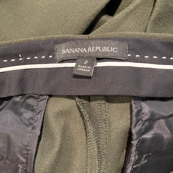 Banana Republic Sloan Olive Green Side Stripe Ankle Pants Size 2 (30x28) EUC - Picture 13 of 14